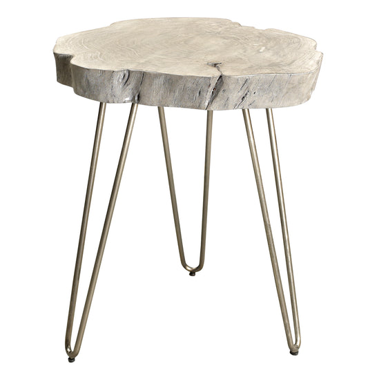 Nila Accent Table in Light Grey - Dreamart Gallery