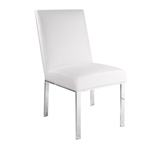 Wellington White Leatherette Dining Chair - Dreamart Gallery