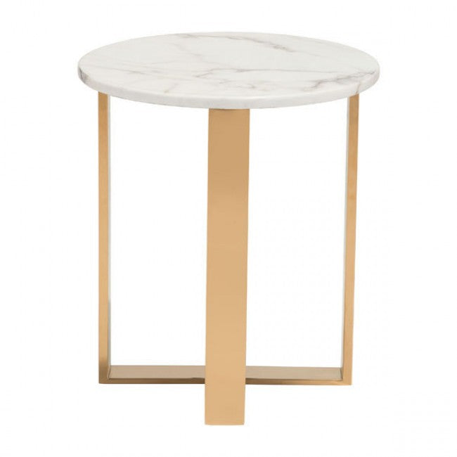Atlas End Table Stone & Gold - Dreamart Gallery