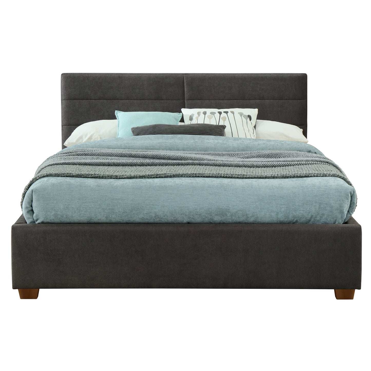 Emilio 60" Queen Platform Bed W/Drawers in Charcoal - Dreamart Gallery