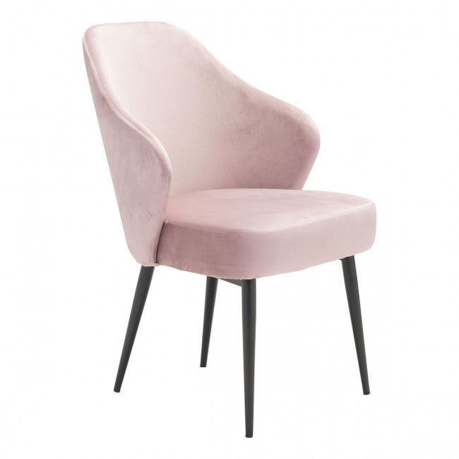 Savon Dining Chair Light Pink Velvet - Dreamart Gallery