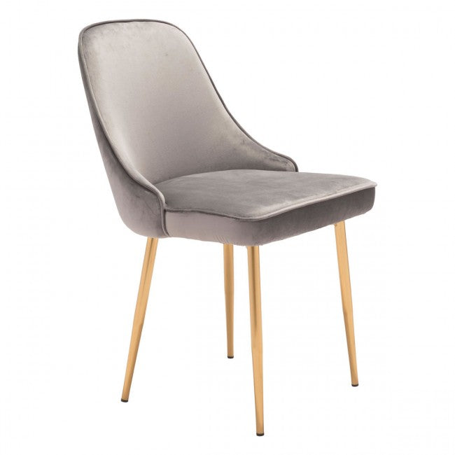 Merritt Dining Chair Gray Velvet - Dreamart Gallery