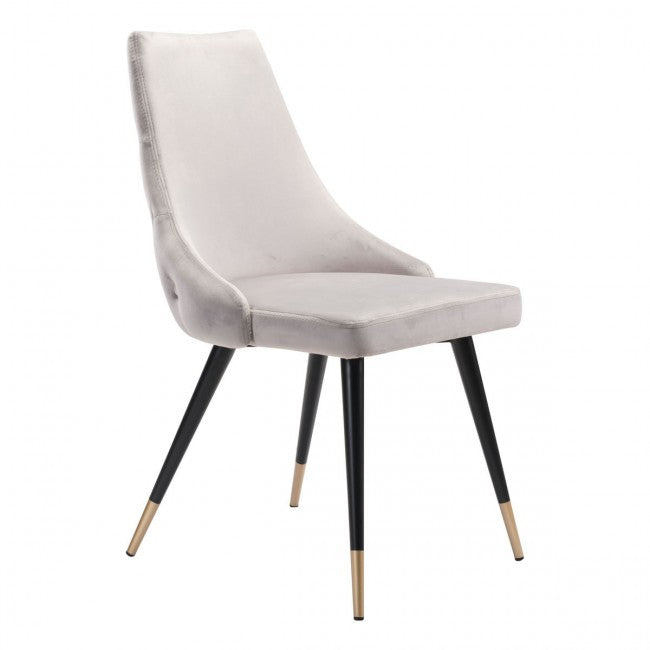 Piccolo Dining Chair Gray Velvet - Dreamart Gallery