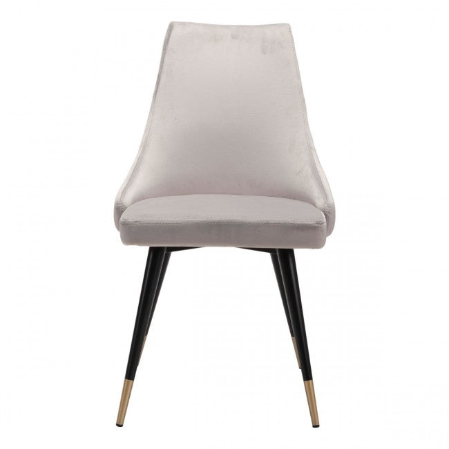 Piccolo Dining Chair Gray Velvet - Dreamart Gallery