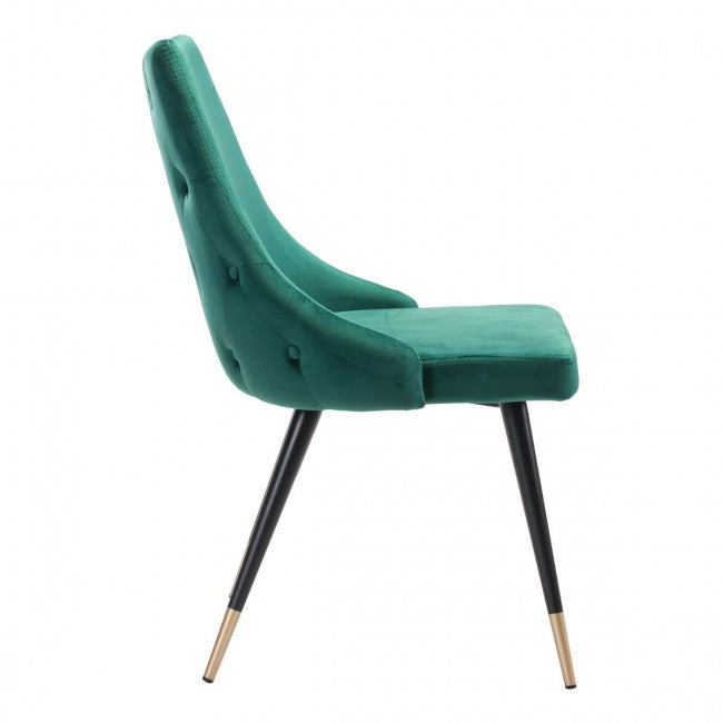 Piccolo Dining Chair Green Velvet - Dreamart Gallery