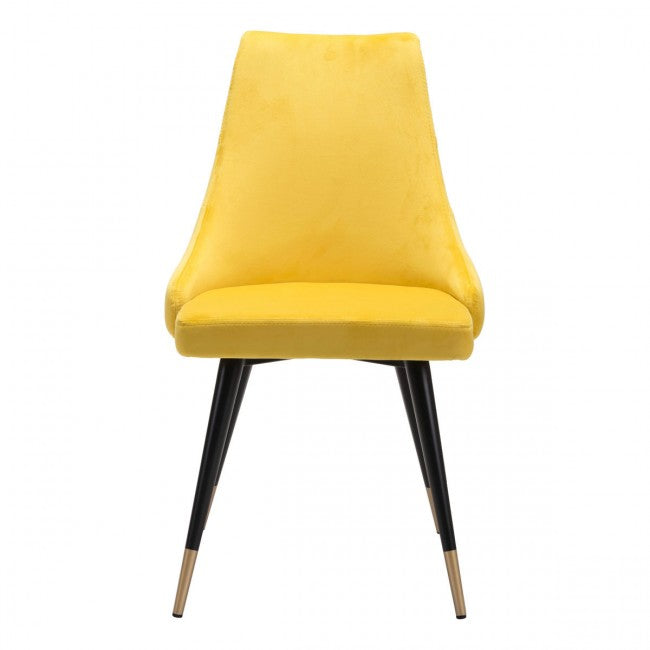 Piccolo Dining Chair Yellow Velvet - Dreamart Gallery