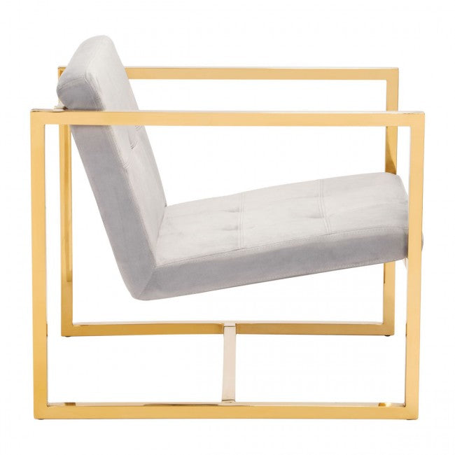 Alt Arm Chair Gray Velvet - Dreamart Gallery