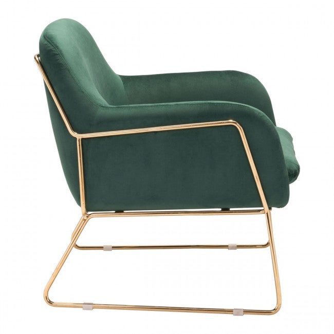 Nadir Arm Chair Green Velvet - Dreamart Gallery