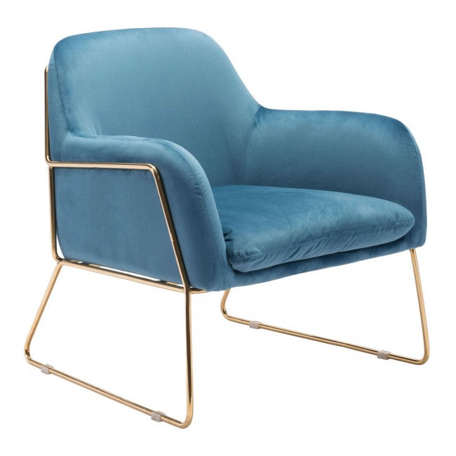 Nadir Arm Chair Blue Velvet - Dreamart Gallery