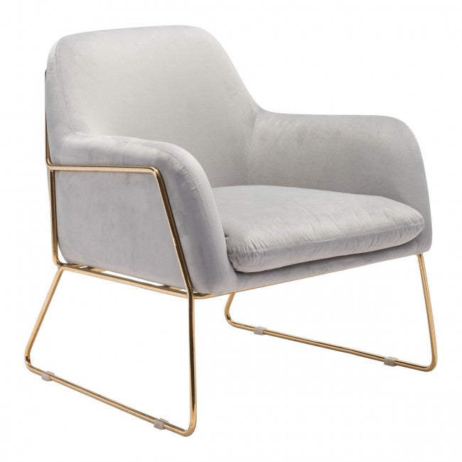 Nadir Arm Chair Gray Velvet - Dreamart Gallery