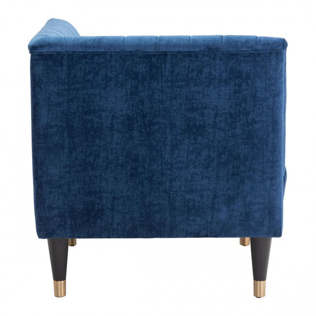 Raven Corner Chair Blue Velvet - Dreamart Gallery
