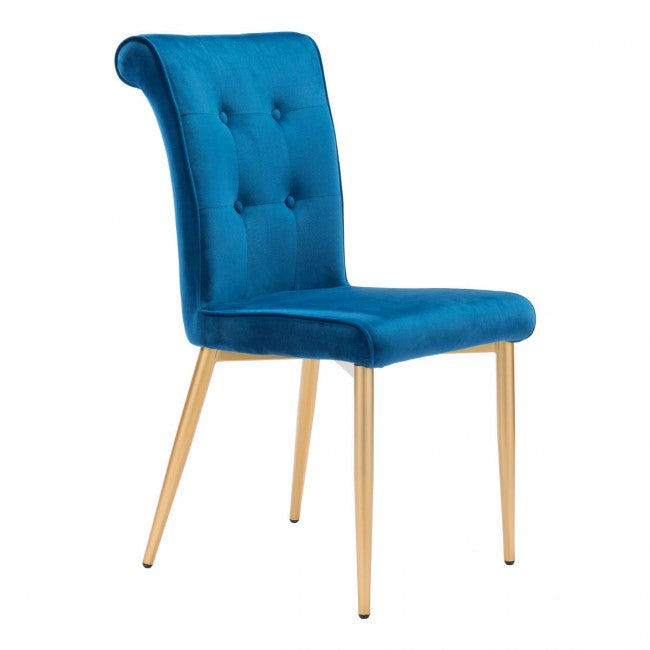 Niles Dining Chair Blue Velvet - Dreamart Gallery