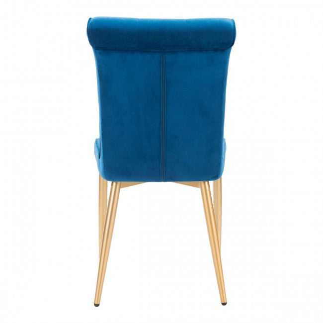 Niles Dining Chair Blue Velvet - Dreamart Gallery