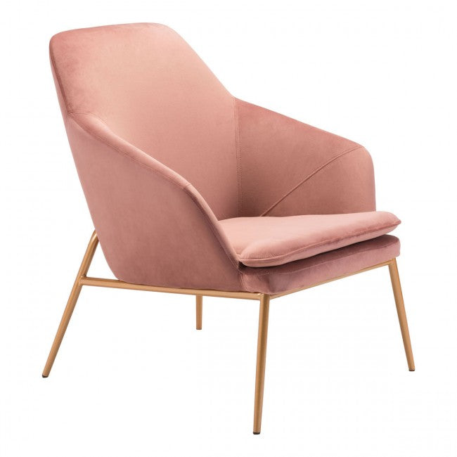 Debonair Arm Chair Pink Velvet - Dreamart Gallery
