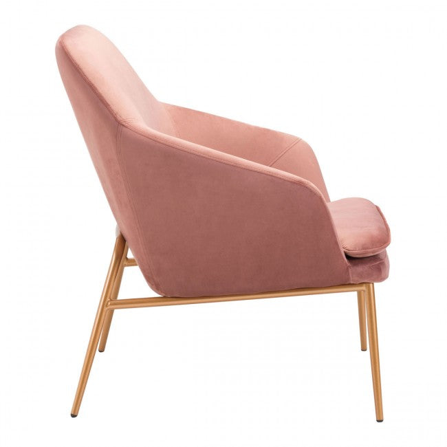Debonair Arm Chair Pink Velvet - Dreamart Gallery