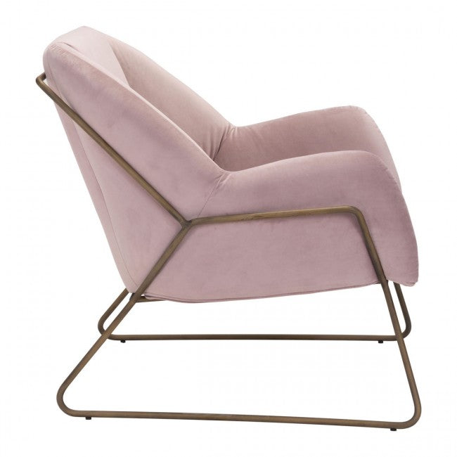 Stanza Arm Chair Pink Velvet - Dreamart Gallery