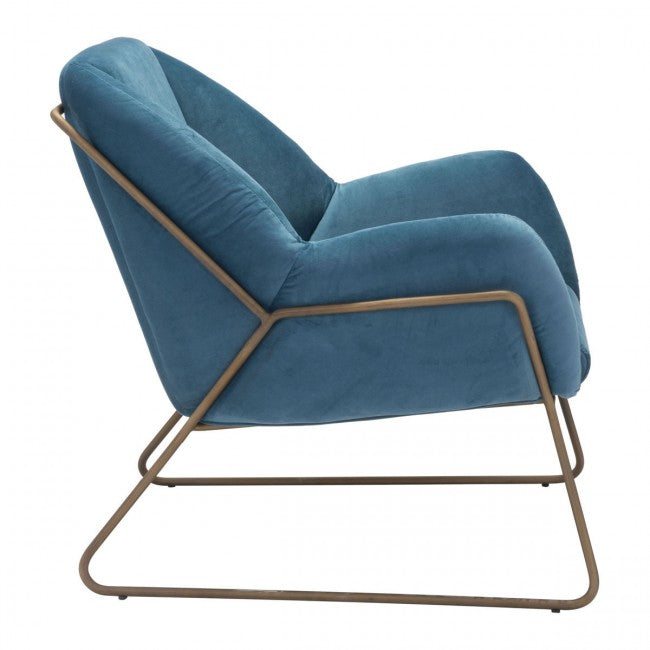 Stanza Arm Chair Blue Velvet - Dreamart Gallery