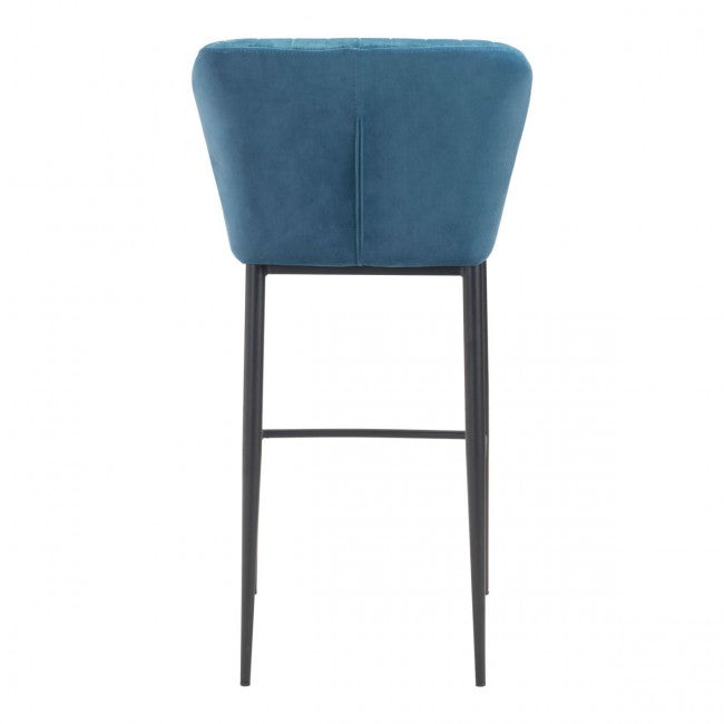 Tolivere Bar Chair Blue Velvet - Dreamart Gallery
