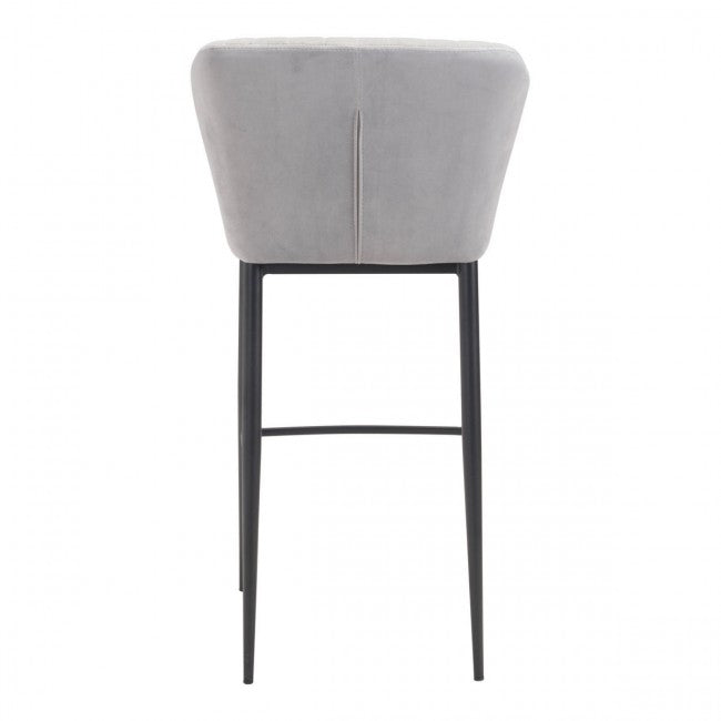 Tolivere Bar Chair Gray Velvet - Dreamart Gallery
