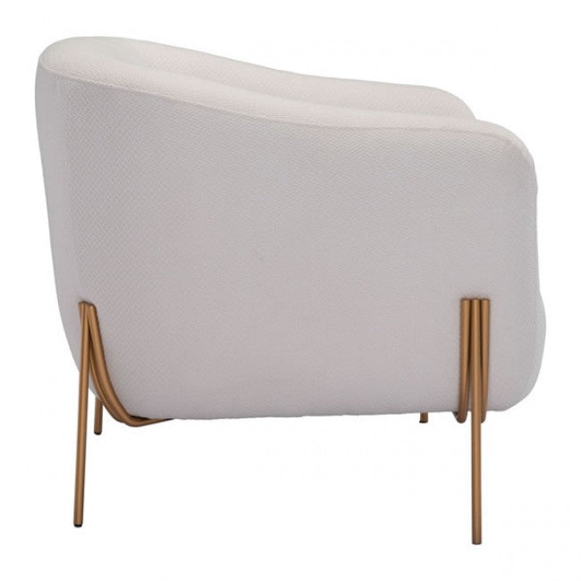 Micaela Arm Chair Ivory & Gold - Dreamart Gallery