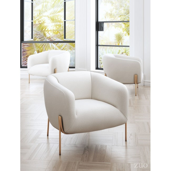 Micaela Arm Chair Ivory & Gold - Dreamart Gallery