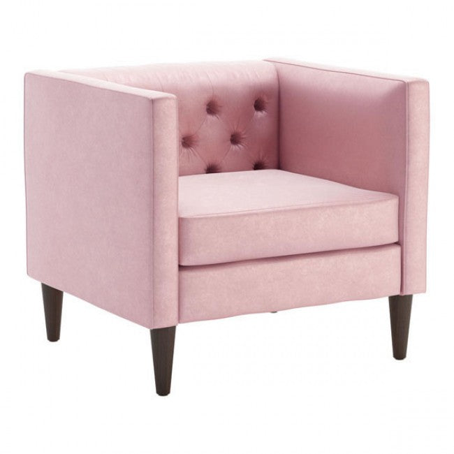 Grant Arm Chair Pink Velvet - Dreamart Gallery