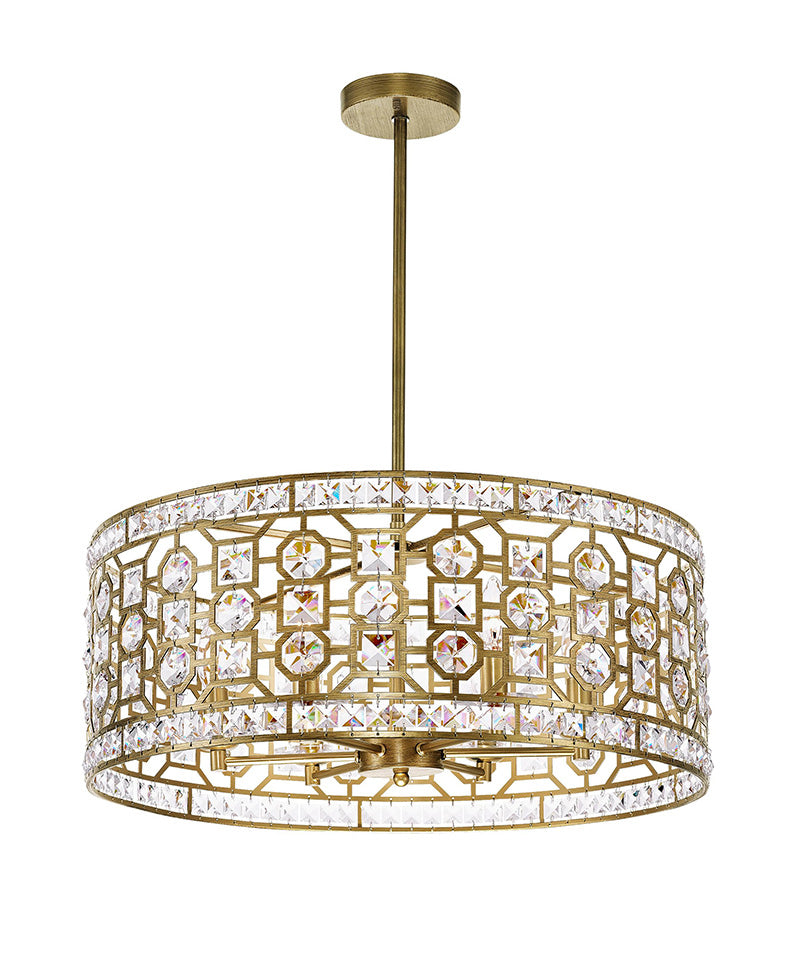 6 LIGHT CHANDELIER WITH CHAMPAGNE FINISH - Dreamart Gallery