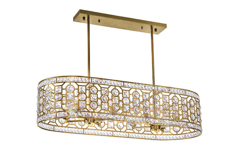8 LIGHT CHANDELIER WITH CHAMPAGNE FINISH - Dreamart Gallery