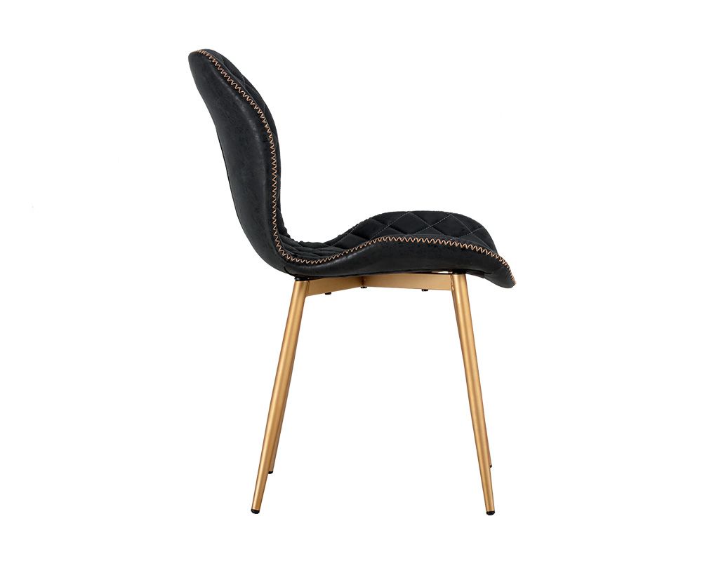 Lyla Dining Chair - Champagne Gold - Antique Black - Dreamart Gallery