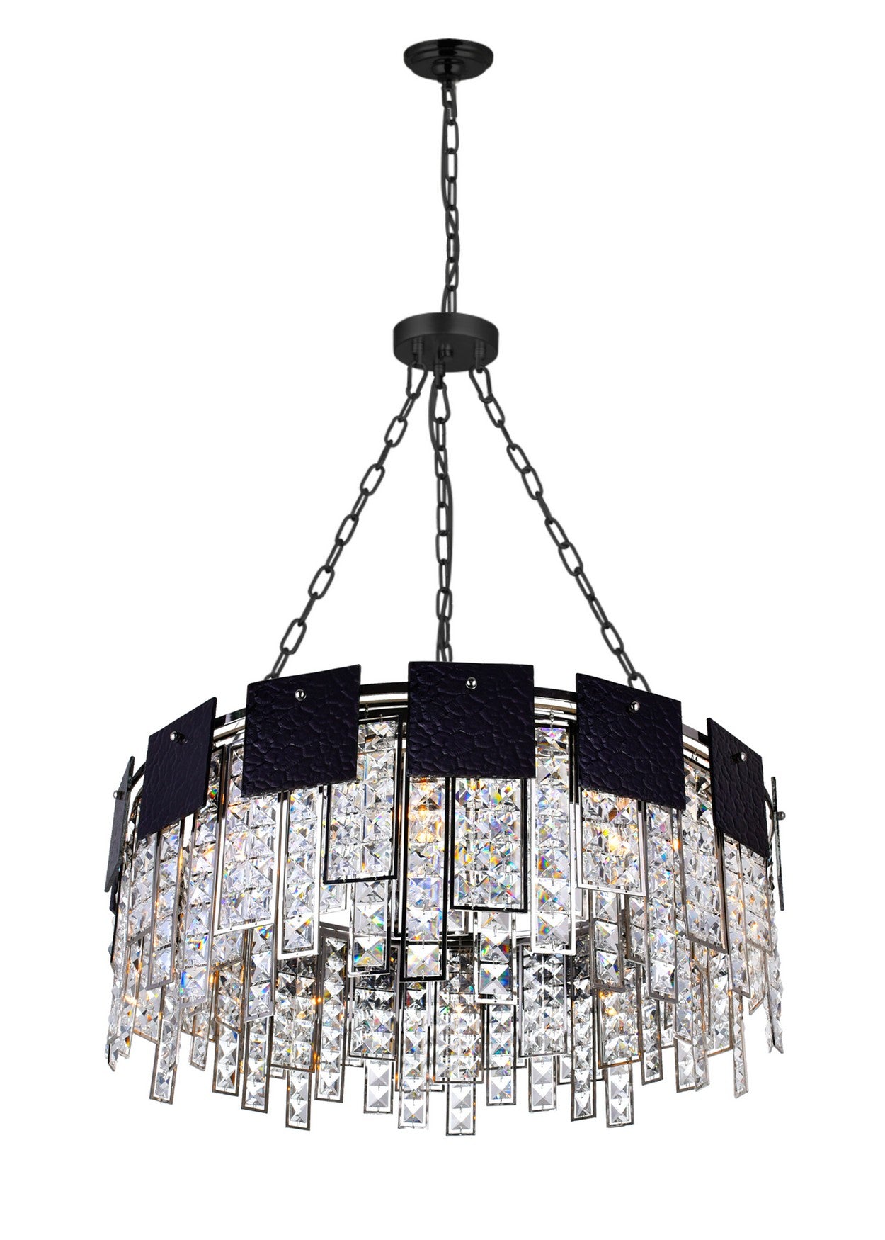 10 LIGHT DOWN CHANDELIER WITH POLISHED NICKEL FINISH - Dreamart Gallery