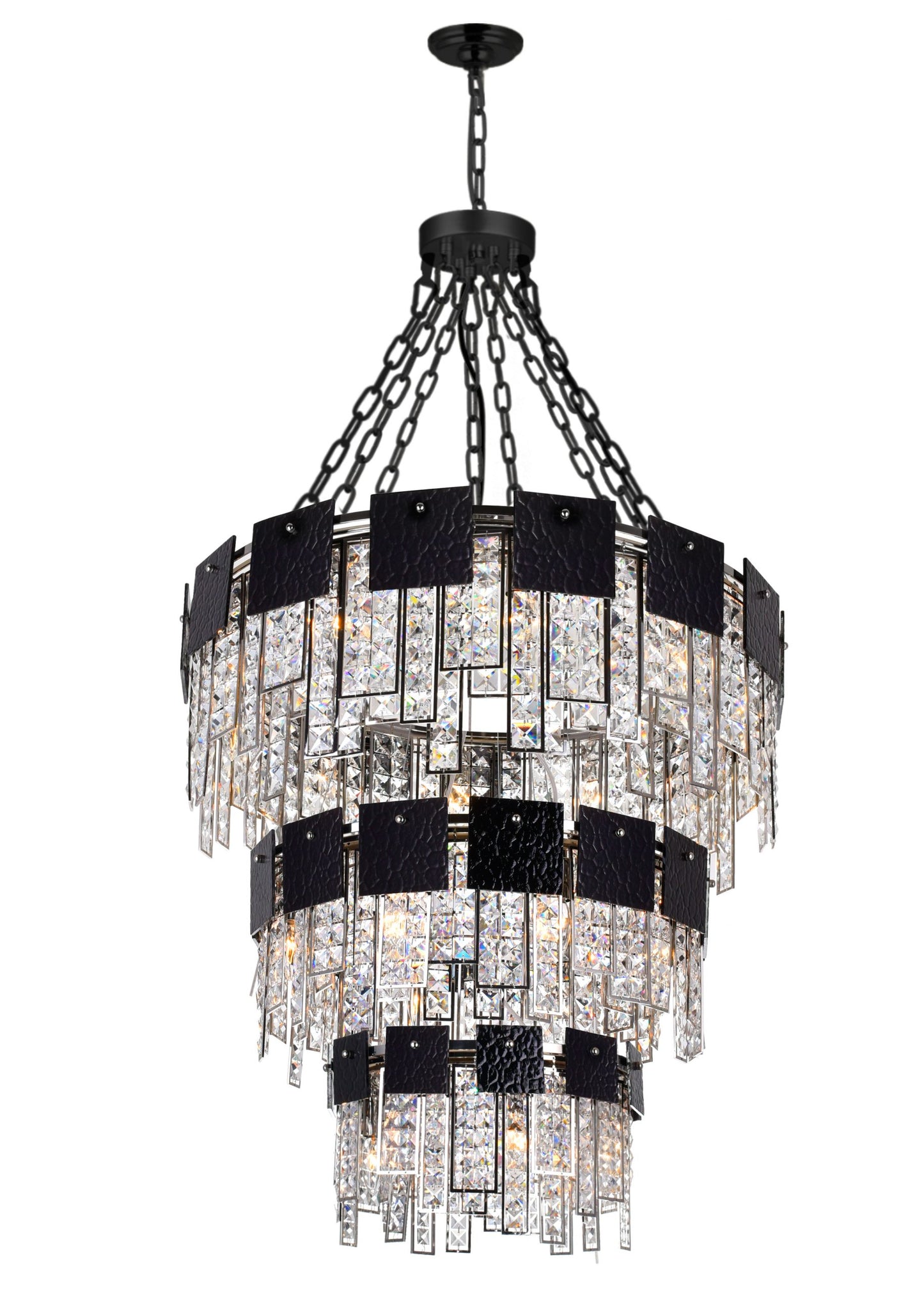 24 LIGHT DOWN CHANDELIER WITH POLISHED NICKEL FINISH - Dreamart Gallery