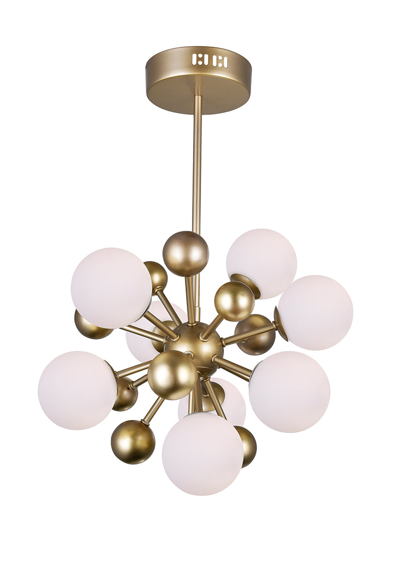 8 LIGHT CHANDELIER WITH SUN GOLD FINISH - Dreamart Gallery