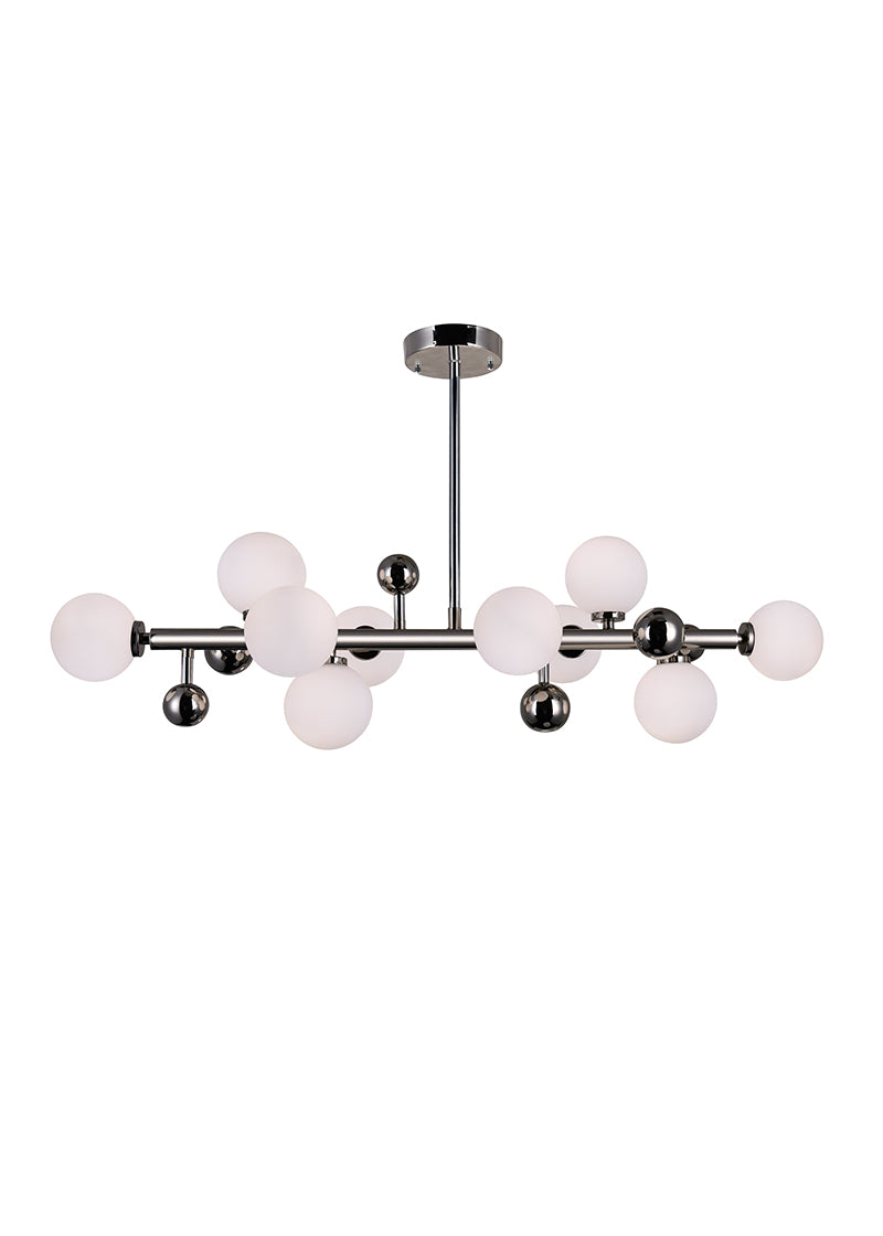 10 LIGHT CHANDELIER WITH POLISHED NICKEL FINISH - Dreamart Gallery