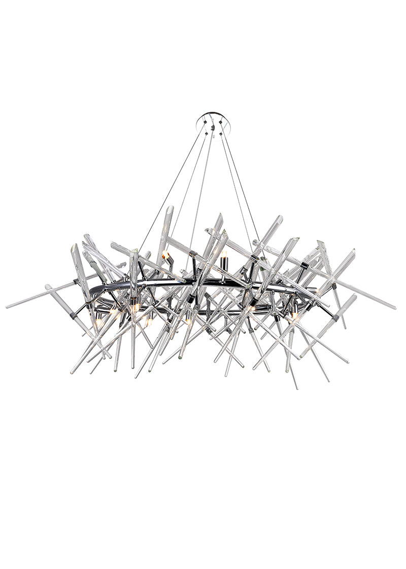 12 LIGHT CHANDELIER WITH CHROME FINISH - Dreamart Gallery