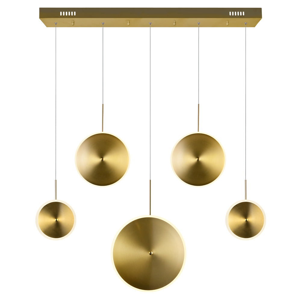 LED ISLAND/POOL TABLE CHANDELIER WITH BRASS FINISH - Dreamart Gallery