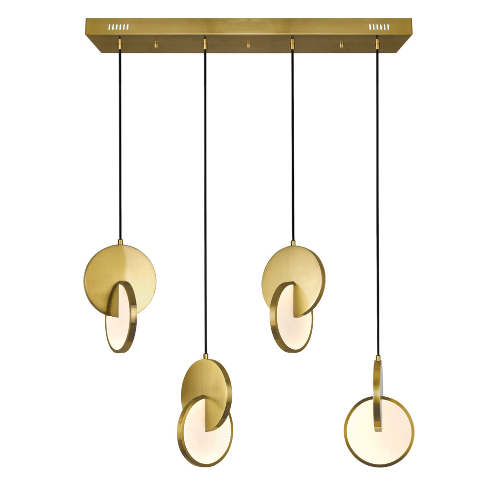 LED ISLAND/POOL TABLE CHANDELIER WITH BRUSHED BRASS FINISH - Dreamart Gallery