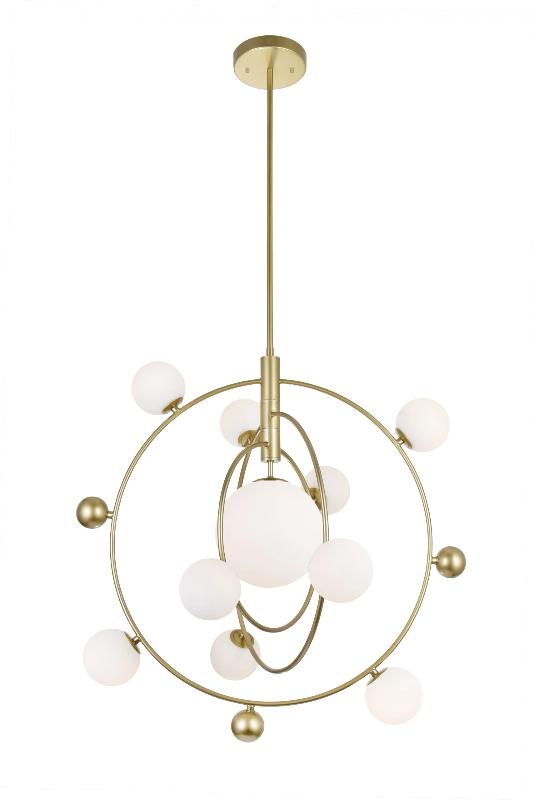 10 LIGHT CHANDELIER WITH MEDALLION GOLD FINISH - Dreamart Gallery