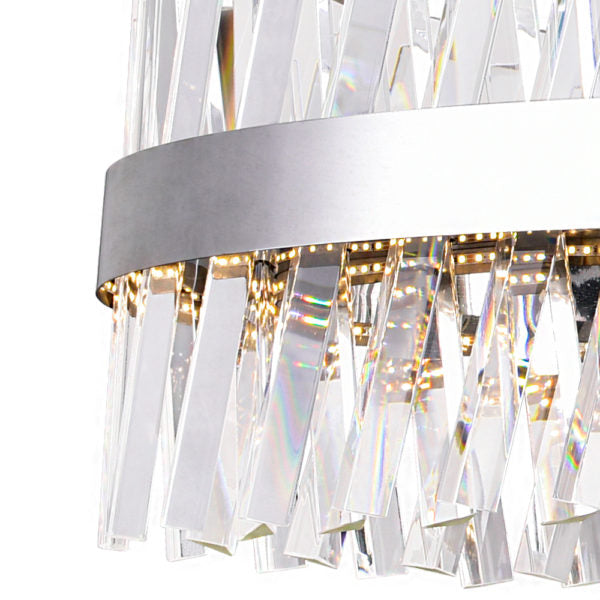 LED CHANDELIER WITH CHROME FINISH AND CLEAR CRYSTALS - Dreamart Gallery
