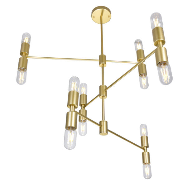 12 LIGHT CHANDELIER WITH MEDALLION GOLD FINISH - Dreamart Gallery