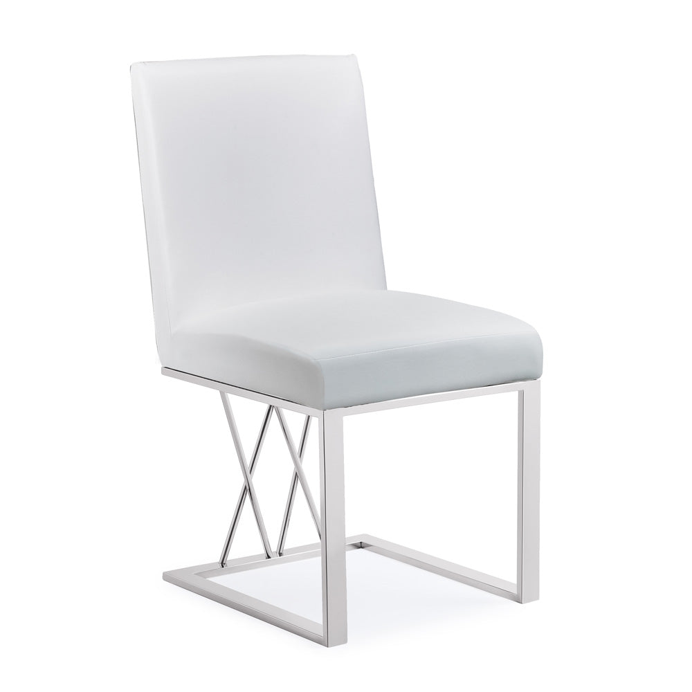 Martini Dining Chair: White Leatherette - Dreamart Gallery