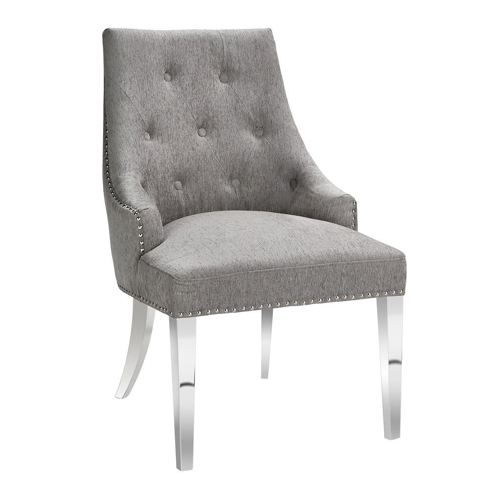 Oscar Grey Fabric Steel Chair - Dreamart Gallery