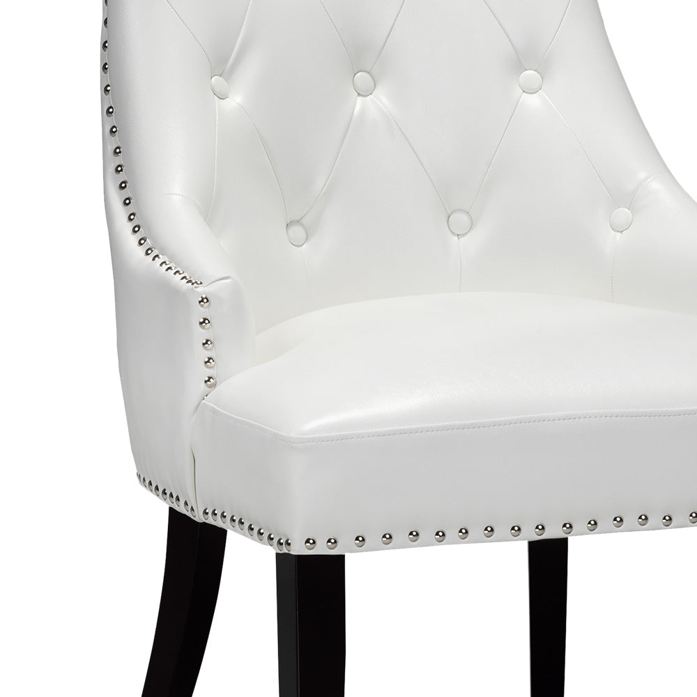 Oscar White Leatherette Dining Chair - Dreamart Gallery
