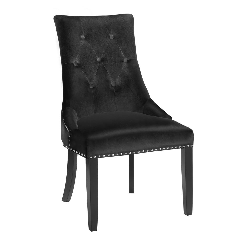 Rimzy Black Velvet Chair - Dreamart Gallery