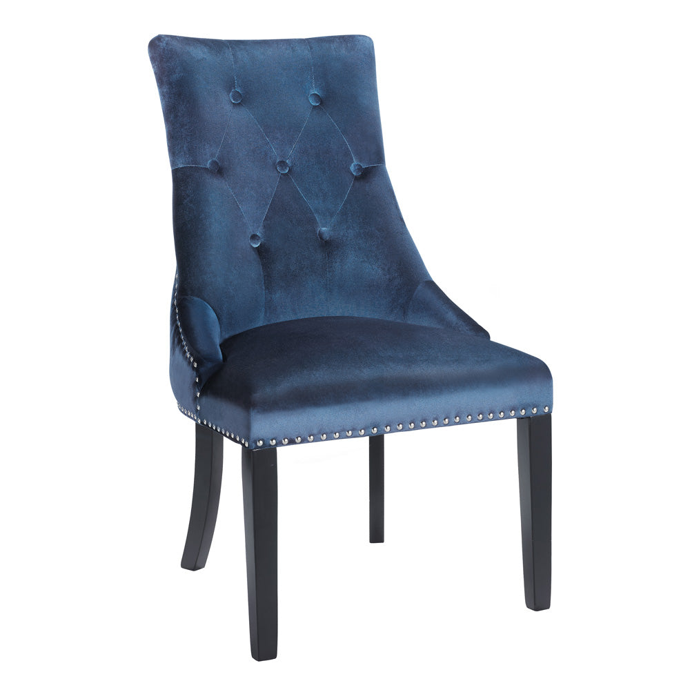 Rimzy Blue Velvet Chair - Dreamart Gallery