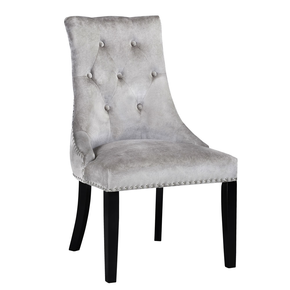 Rimzy Grey Velvet Dining Chair - Dreamart Gallery