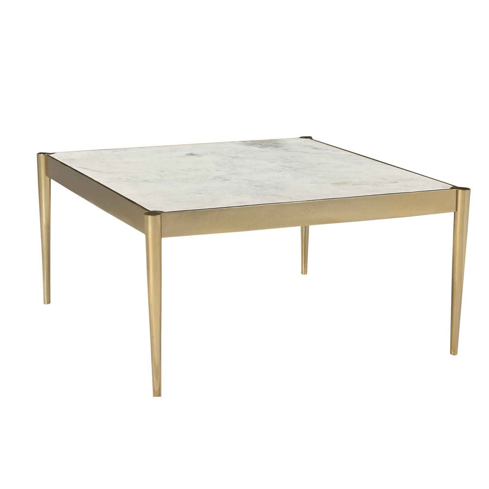 Elmer Square Coffee Table – Gold Steel Frame - Dreamart Gallery
