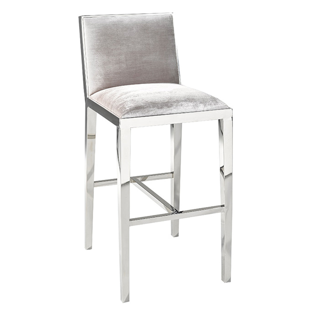 Emario Grey Velvet Bar Chair - Dreamart Gallery
