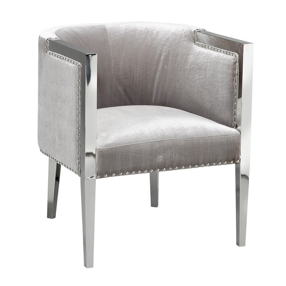 Elvis Grey Velvet Leatherette Chair - Dreamart Gallery