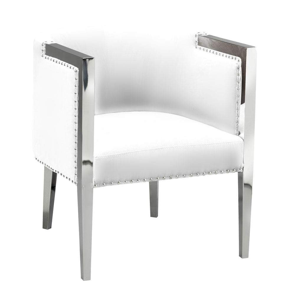 Elvis White Accent Chair - Dreamart Gallery