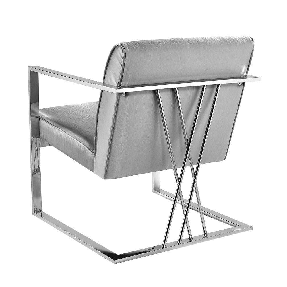 Fairmont Chair: Silver Satin - Dreamart Gallery